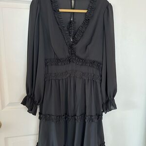 Elegant Black Ruffle Dress